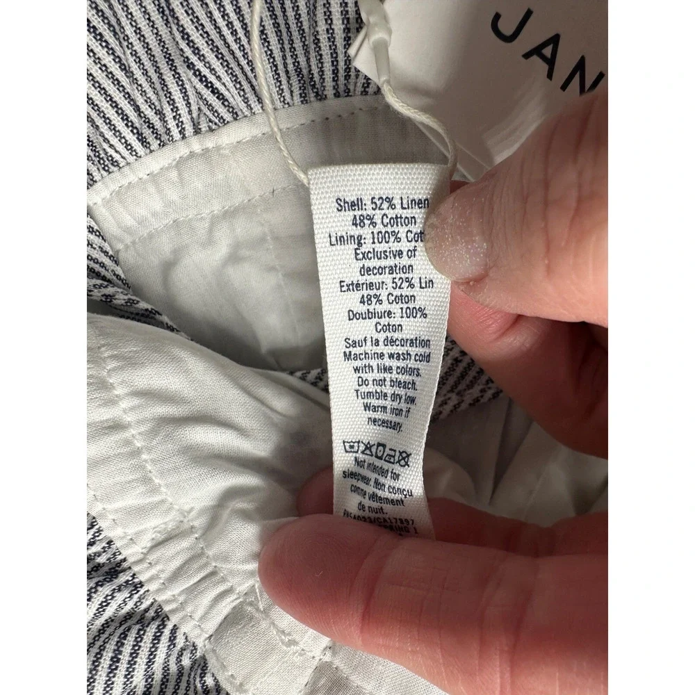 NEW Janie & Jack infant sun hat size 3-6 months Linen Blend Striped $22 Bow B16 - Picture 5 of 5